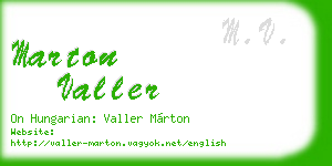 marton valler business card