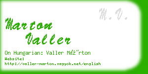 marton valler business card